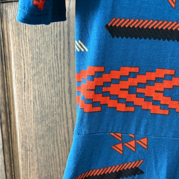 LuLaRoe Blue and Red Patterned Maxi Dress - Picture 4 of 5